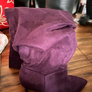 Purple Suede Ankle Boots